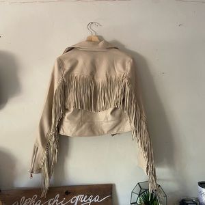 Nasty Gal Faux Leather Fringe Jacket